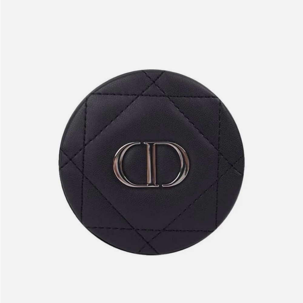 Dior Black Quilted Leather Round Mirror - Picture 2 of 2